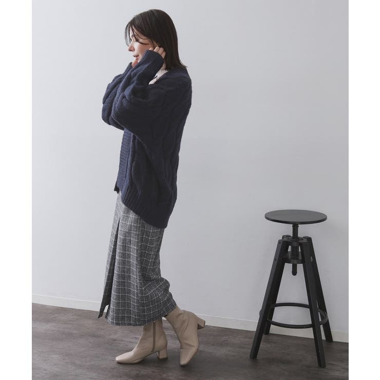 ケーブルローゲージニットカーディガン【洗濯機OK】 | OPAQUE.CLIP | 詳細画像12 