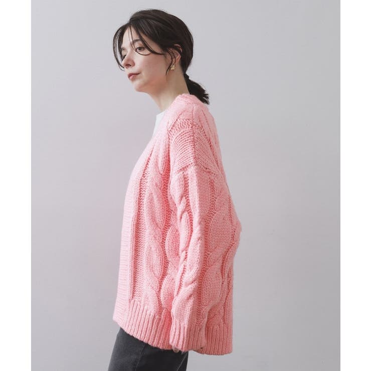 ケーブルローゲージニットカーディガン【洗濯機OK】 | OPAQUE.CLIP | 詳細画像15 