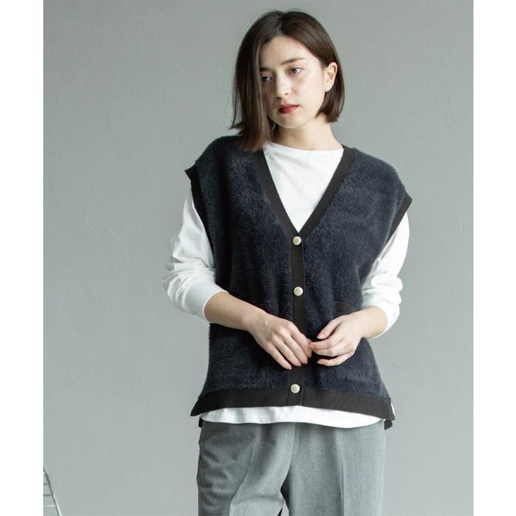 フェザーヤーンニットベスト【洗濯機OK/抗ピル】 | OPAQUE.CLIP | 詳細画像3 
