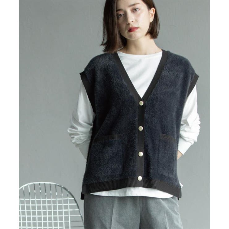 フェザーヤーンニットベスト【洗濯機OK/抗ピル】 | OPAQUE.CLIP | 詳細画像5 