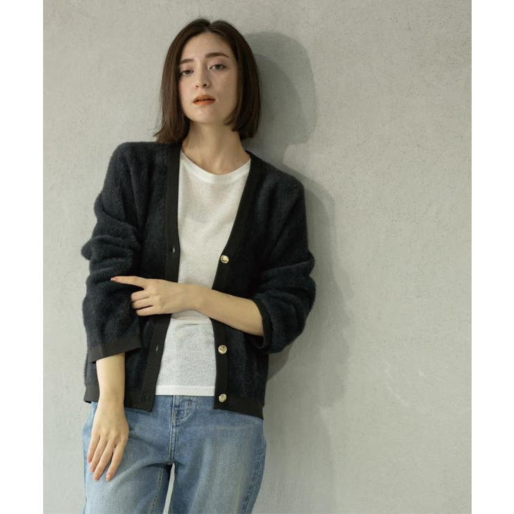 フェザーヤーンカーディガン【洗濯機OK/抗ピル】 | OPAQUE.CLIP | 詳細画像8 