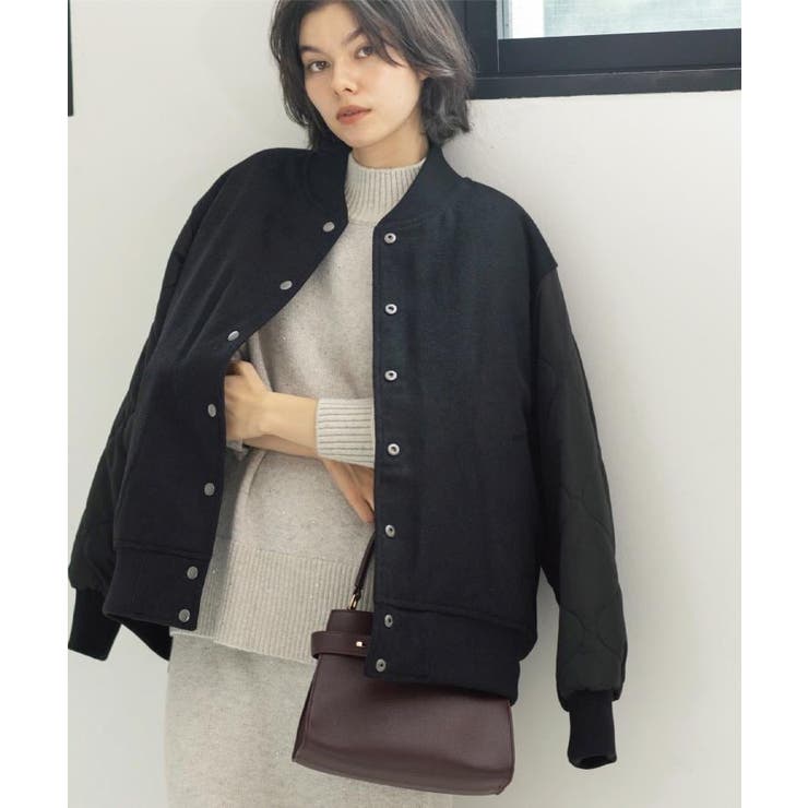 ブラック(019) | 《リバーシブル》キルティングブルゾン | OPAQUE.CLIP