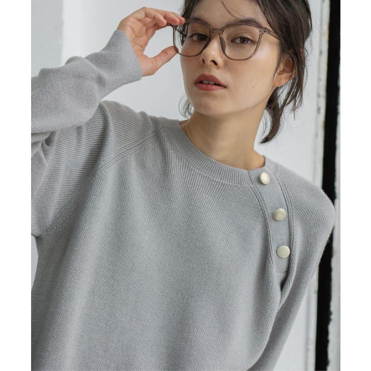 ボタンデザインラメニット【洗濯機OK】 | OPAQUE.CLIP | 詳細画像9 