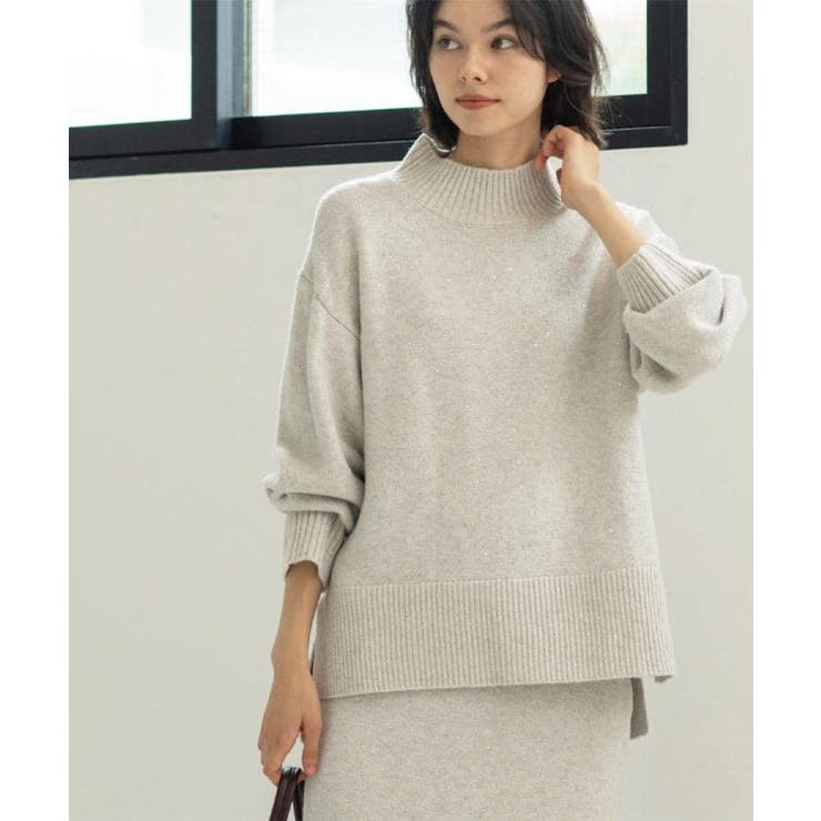 ラメスパンコールハイネックニット/セットアップ対応可【洗濯機OK】 | OPAQUE.CLIP | 詳細画像6 