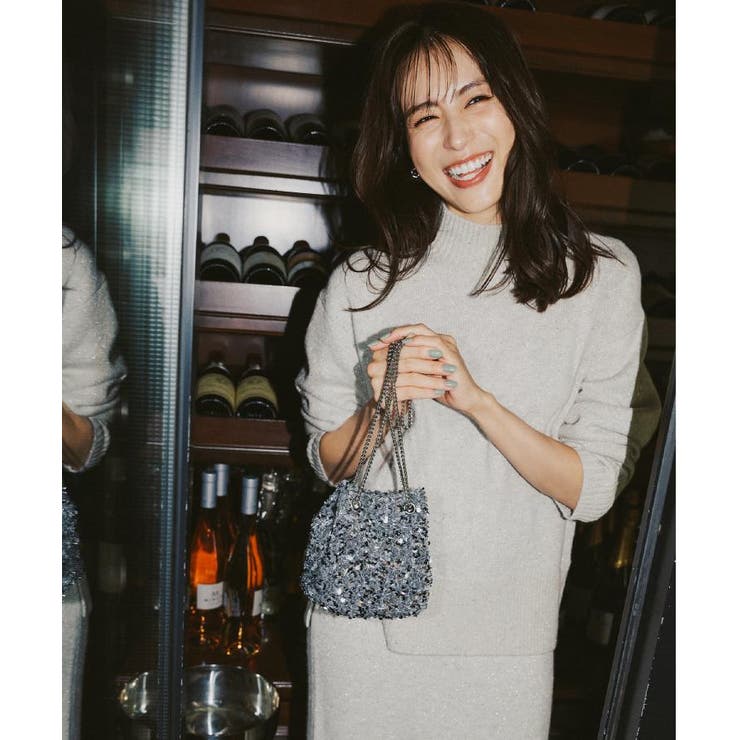 ラメスパンコールハイネックニット/セットアップ対応可【洗濯機OK】 | OPAQUE.CLIP | 詳細画像1 