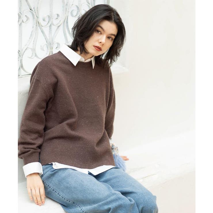 きらきらクルーミドルゲージニット【洗濯機OK】 | OPAQUE.CLIP | 詳細画像7 