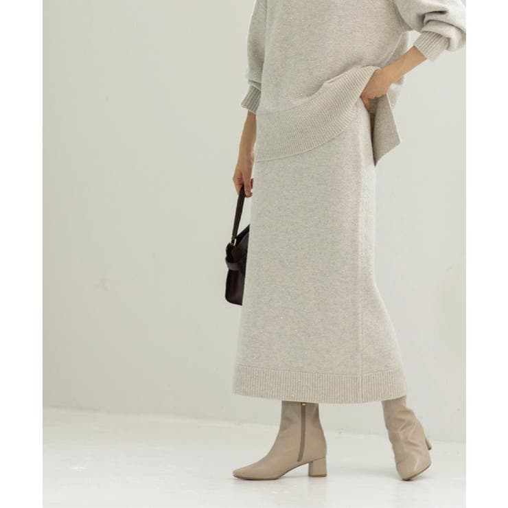 ラメスパンコールナロースカート/セットアップ対応可【洗濯機OK】 | OPAQUE.CLIP | 詳細画像5 