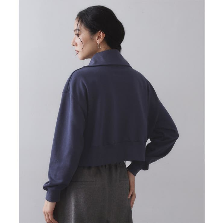 ロゴ刺繍ハーフジップトップス【洗濯機OK】 | OPAQUE.CLIP | 詳細画像11 