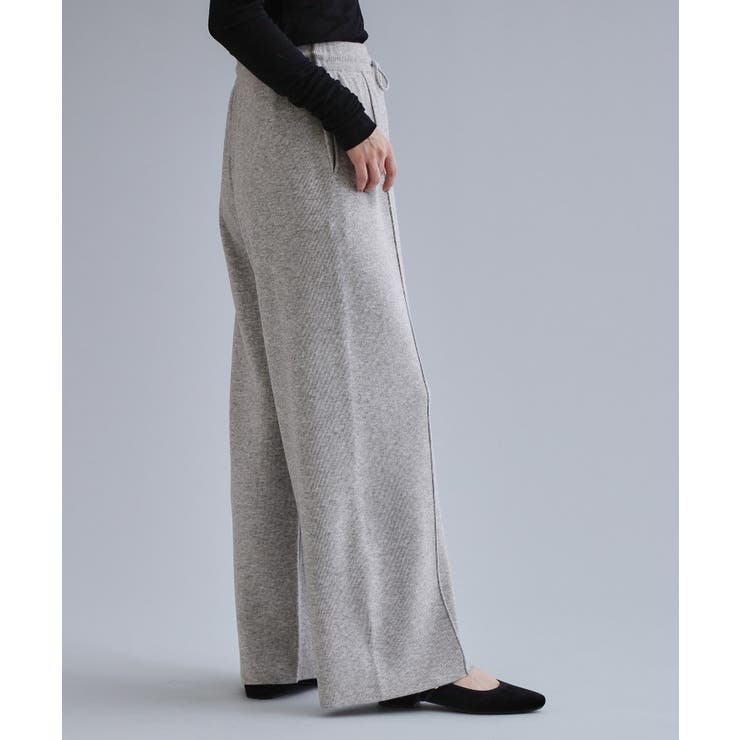 【es】ニットワイドパンツ【洗濯機OK】 | OPAQUE.CLIP | 詳細画像1 