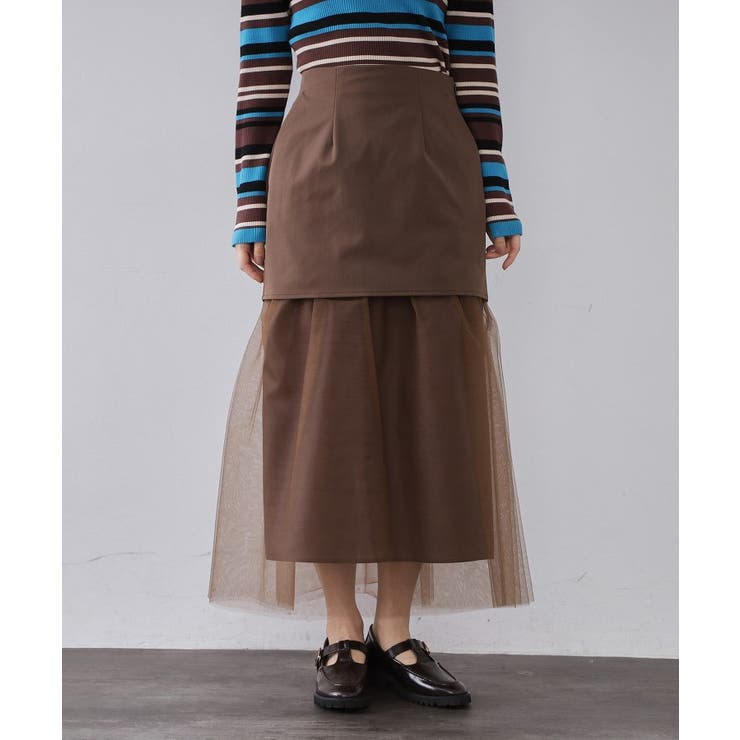 チュールドッキングデザインスカート【洗濯機OK】 | OPAQUE.CLIP | 詳細画像9 