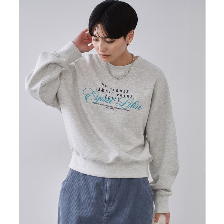 グレー(012) | 裏毛プリント刺繍ロゴ【洗濯機OK】 | OPAQUE.CLIP