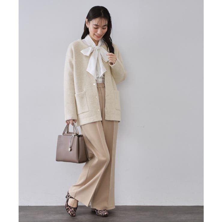 アンゴラ/フォックスブレンド ニットカーディガン【洗濯機OK】 | OPAQUE.CLIP | 詳細画像2 