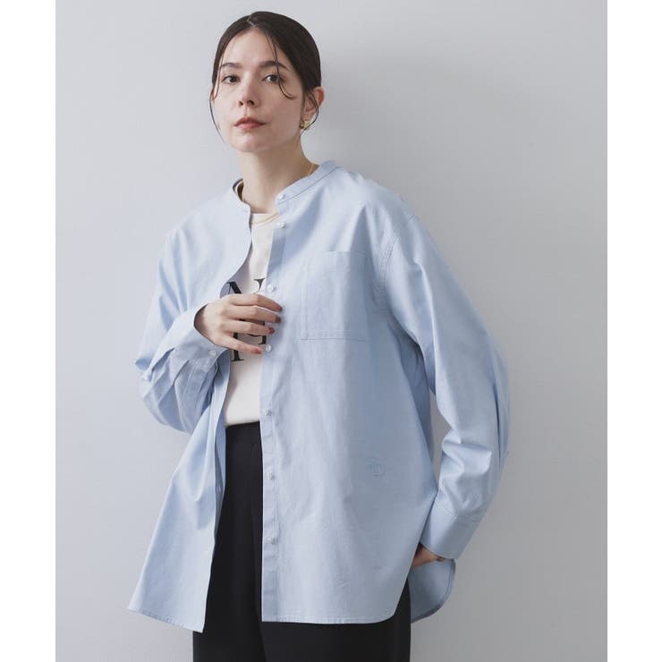 ブルー(091) | バンドカラーシャツ【洗濯機OK】 | OPAQUE.CLIP