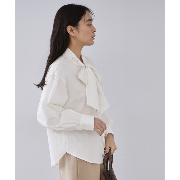ボウタイブラウス【洗濯機OK】 | OPAQUE.CLIP | 詳細画像1 