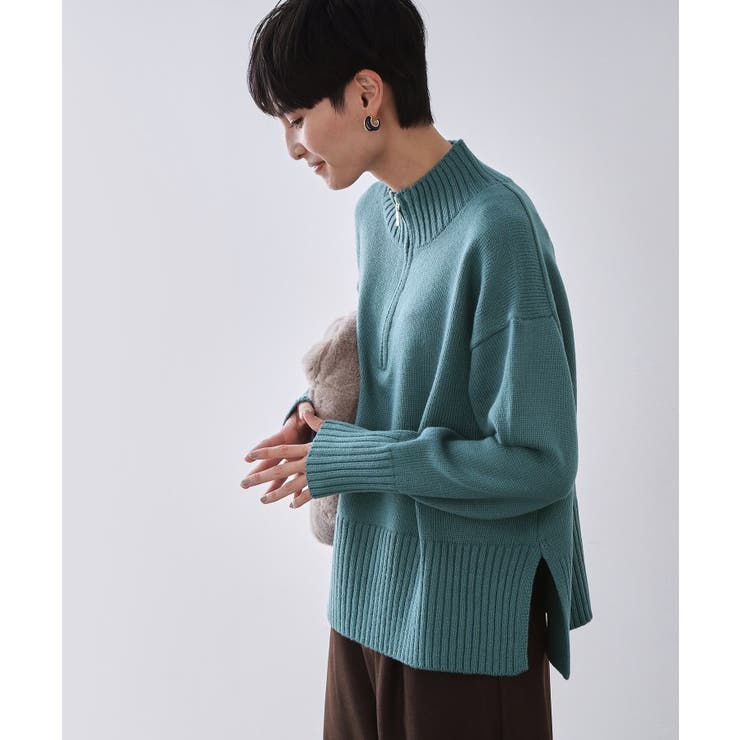 ハーフジップミドルゲージニット【洗濯機OK】 | OPAQUE.CLIP | 詳細画像9 