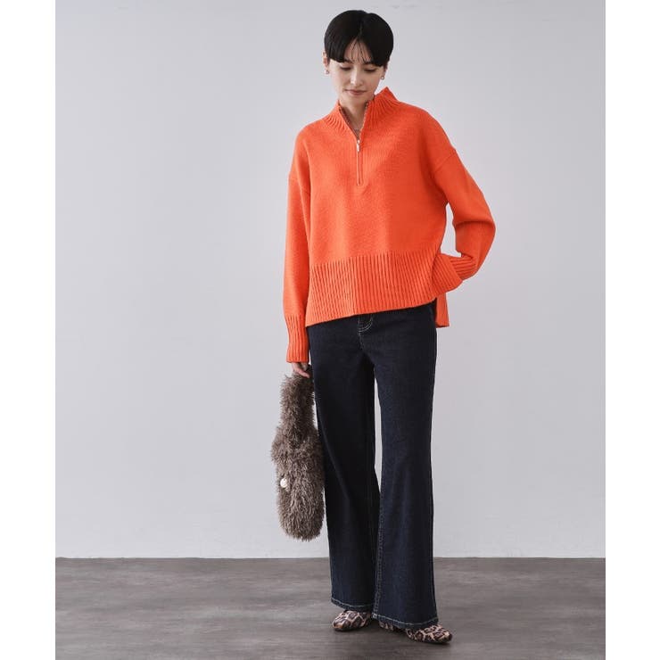 ハーフジップミドルゲージニット【洗濯機OK】 | OPAQUE.CLIP | 詳細画像14 