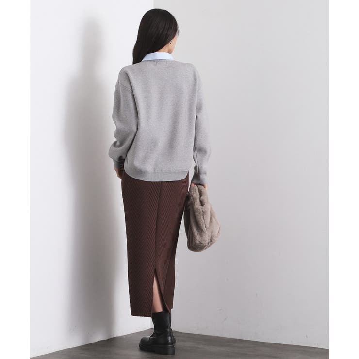 襟付きロゴジャカードニット【洗濯機OK】 | OPAQUE.CLIP | 詳細画像18 