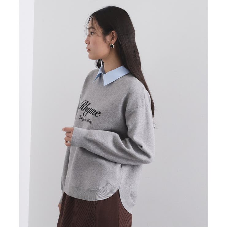 襟付きロゴジャカードニット【洗濯機OK】 | OPAQUE.CLIP | 詳細画像23 