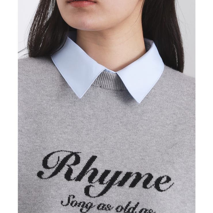 襟付きロゴジャカードニット【洗濯機OK】 | OPAQUE.CLIP | 詳細画像25 