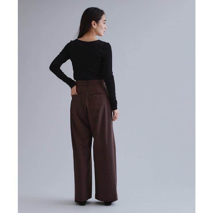 【es】ピンストライプ 変形ワイドパンツ【洗濯機OK】 | OPAQUE.CLIP | 詳細画像7 