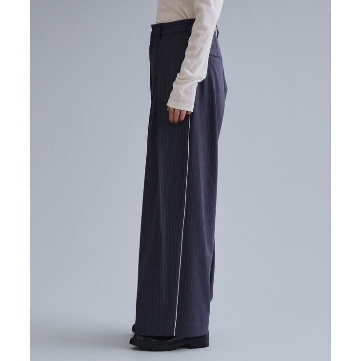 【es】ピンストライプ 変形ワイドパンツ【洗濯機OK】 | OPAQUE.CLIP | 詳細画像10 