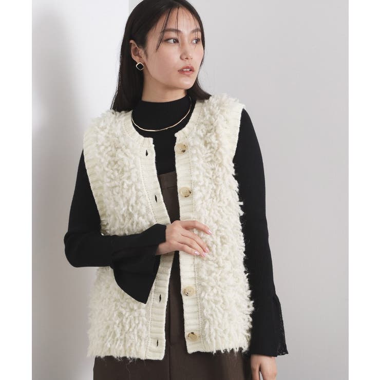 オフホワイト(003) | ループヤーンニットベスト【洗濯機OK】 | OPAQUE.CLIP