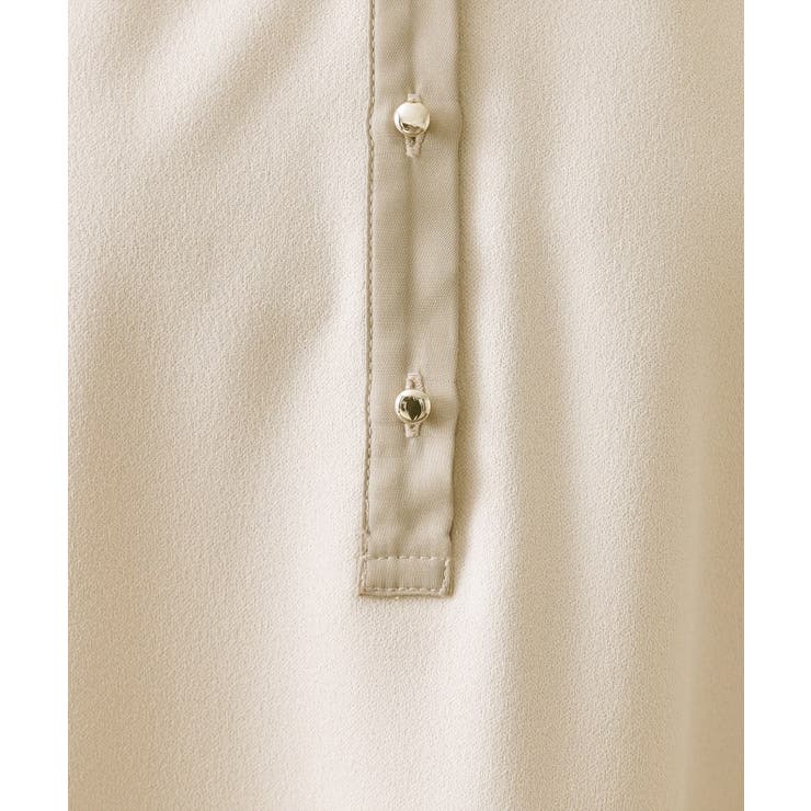 サテン使いヘンリーネックトップス【洗濯機OK】 | OPAQUE.CLIP | 詳細画像12 