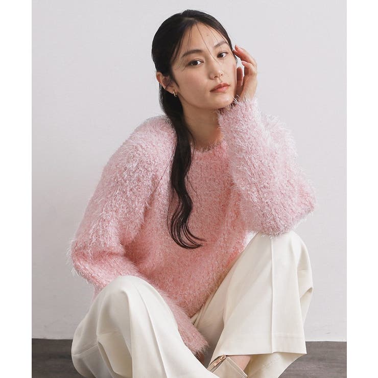 ピンク(071) | シャギーラメニット【洗濯機OK】 | OPAQUE.CLIP