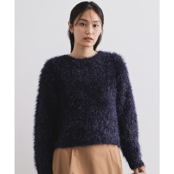 ネイビー(094) | シャギーラメニット【洗濯機OK】 | OPAQUE.CLIP