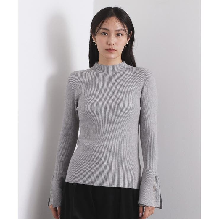 レースフレアハイネックリブニット【洗濯機OK】 | OPAQUE.CLIP | 詳細画像13 