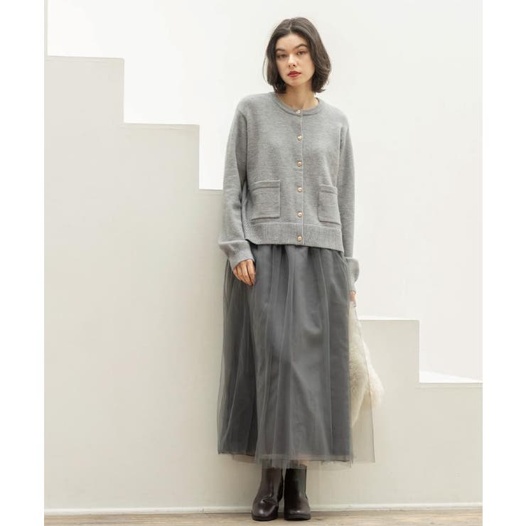 チュールイージーギャザースカート【洗濯機OK】 | OPAQUE.CLIP | 詳細画像1 