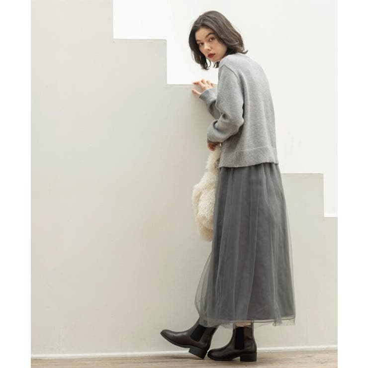 チュールイージーギャザースカート【洗濯機OK】 | OPAQUE.CLIP | 詳細画像2 