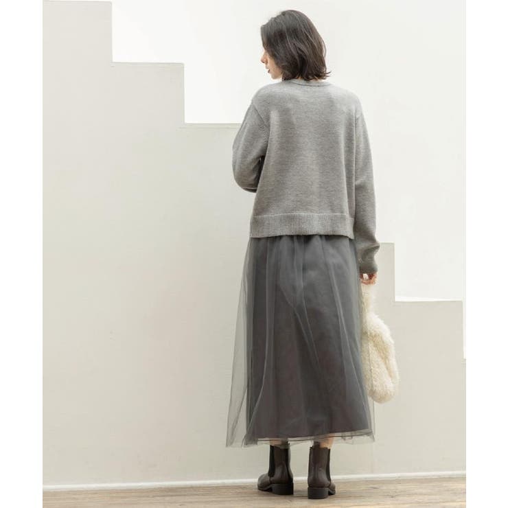 チュールイージーギャザースカート【洗濯機OK】 | OPAQUE.CLIP | 詳細画像3 