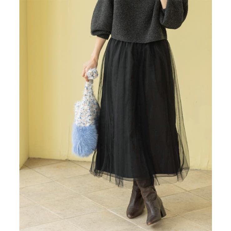 チュールイージーギャザースカート【洗濯機OK】 | OPAQUE.CLIP | 詳細画像9 