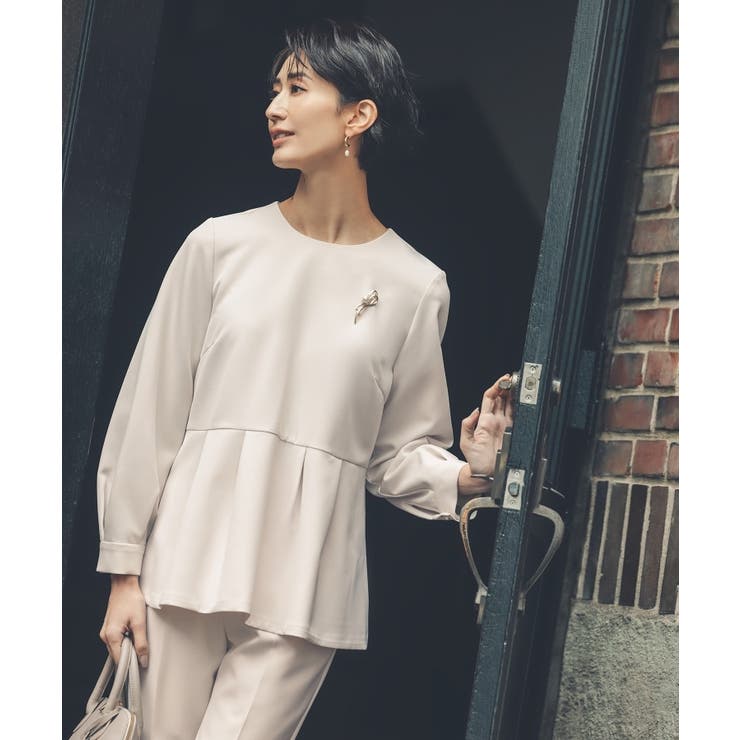 《通勤 セレモニー セットアップ対応》ペプラムブラウス | OPAQUE.CLIP | 詳細画像1 