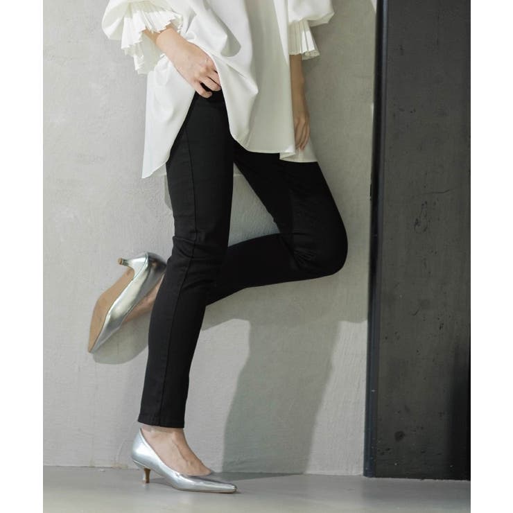 ブラック(019) | 《SS-LLsize》ライクラストレッチスキニーデニムパンツ【洗濯機洗い可】 | OPAQUE.CLIP