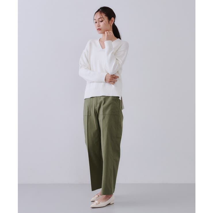 《S-LLサイズ》ストレッチベイカーワイドパンツ【洗濯機洗い可】 | OPAQUE.CLIP | 詳細画像32 