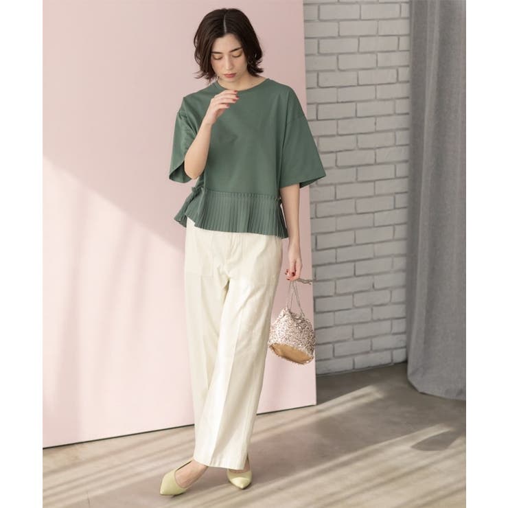 《S-LLサイズ》ストレッチベイカーワイドパンツ【洗濯機洗い可】 | OPAQUE.CLIP | 詳細画像3 