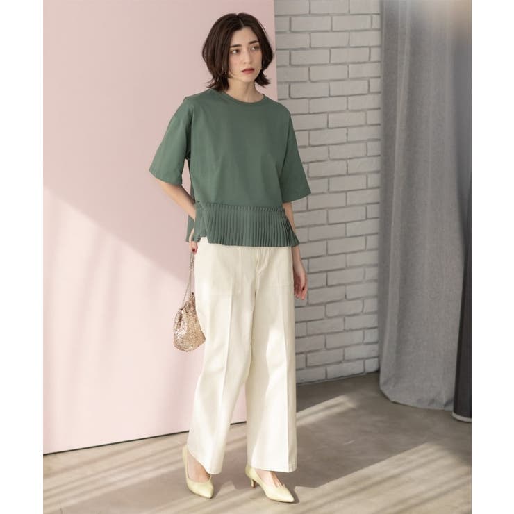 《S-LLサイズ》ストレッチベイカーワイドパンツ【洗濯機洗い可】 | OPAQUE.CLIP | 詳細画像4 