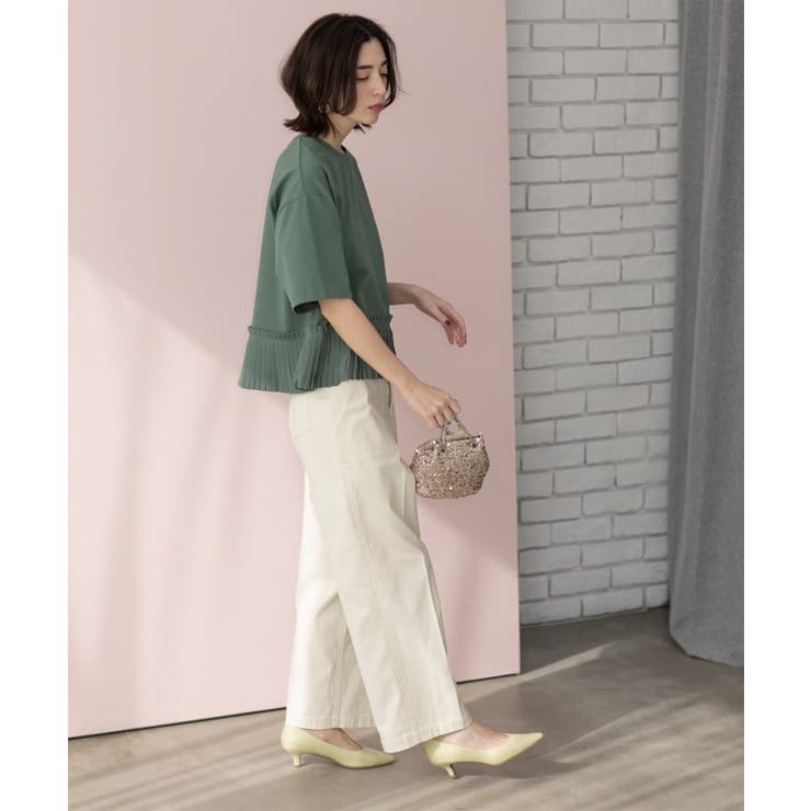 《S-LLサイズ》ストレッチベイカーワイドパンツ【洗濯機洗い可】 | OPAQUE.CLIP | 詳細画像8 