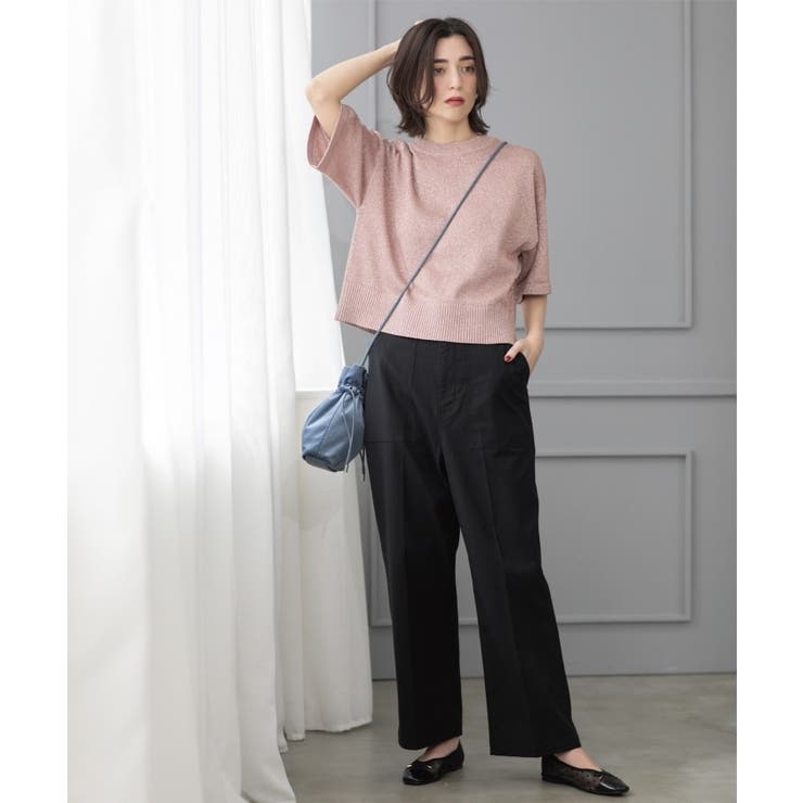 《S-LLサイズ》ストレッチベイカーワイドパンツ【洗濯機洗い可】 | OPAQUE.CLIP | 詳細画像11 