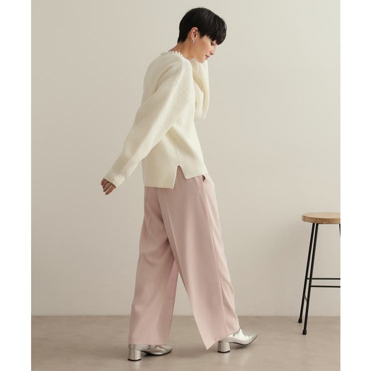 タックワイドカラーパンツ【洗濯機洗い可】 | OPAQUE.CLIP | 詳細画像10 