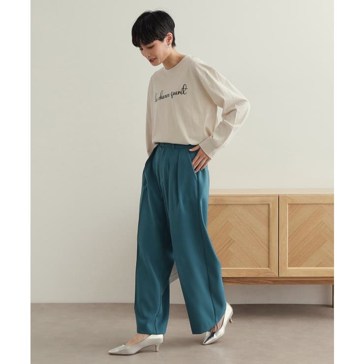 タックワイドカラーパンツ【洗濯機洗い可】 | OPAQUE.CLIP | 詳細画像6 