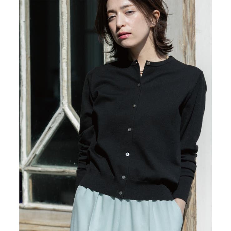 クルーネックニットカーディガン/オーガニックコットン混【UV/洗濯機洗い可】 | OPAQUE.CLIP | 詳細画像16 