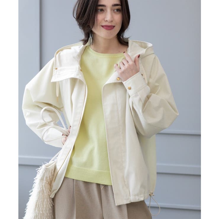 アイボリー(004) | 《SS-LLsize》撥水フードブルゾン【洗濯機洗い可/花粉対応】 | OPAQUE.CLIP