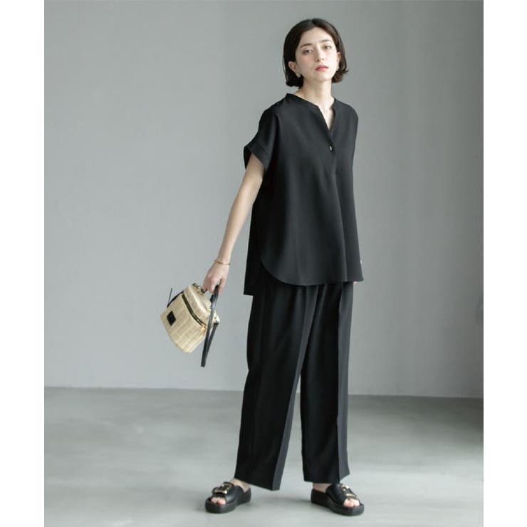 《6色展開 丈が選べる》美脚イージーワイドパンツ セットアップ対応【ストレッチ | OPAQUE.CLIP | 詳細画像3 