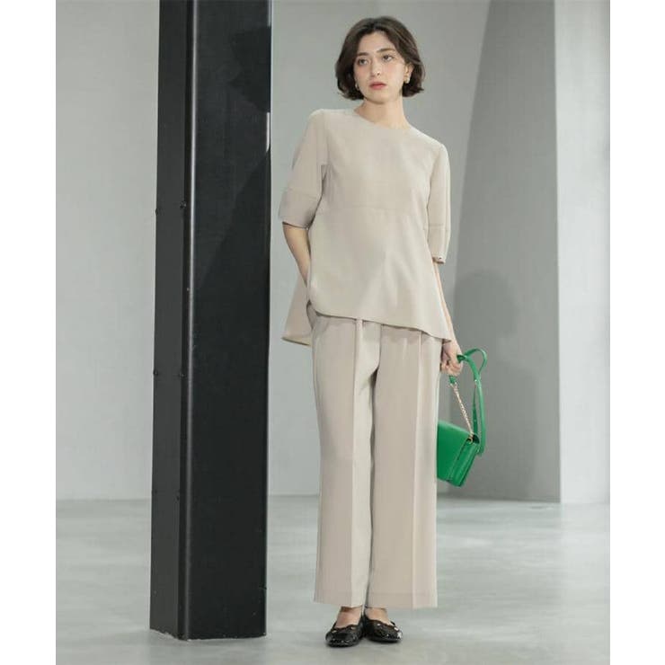 《6色展開 丈が選べる》美脚イージーワイドパンツ セットアップ対応【ストレッチ | OPAQUE.CLIP | 詳細画像8 