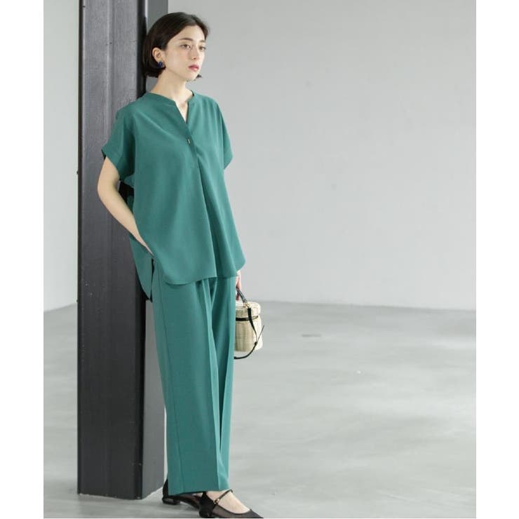 《6色展開 丈が選べる》美脚イージーワイドパンツ セットアップ対応【ストレッチ | OPAQUE.CLIP | 詳細画像20 