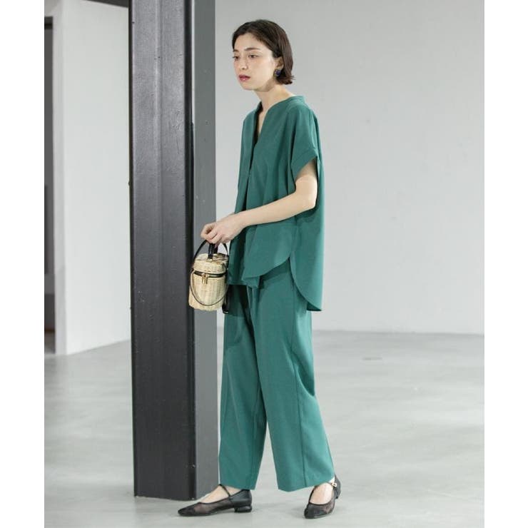 《6色展開 丈が選べる》美脚イージーワイドパンツ セットアップ対応【ストレッチ | OPAQUE.CLIP | 詳細画像21 