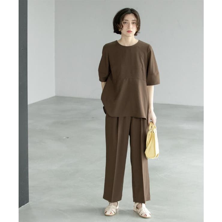 《6色展開 丈が選べる》美脚イージーワイドパンツ セットアップ対応【ストレッチ | OPAQUE.CLIP | 詳細画像29 